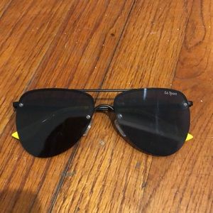 Black aviator sunglasses by Le Specs